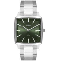 Relógio ORIENT masculino verde prata quadrado GBSS1056 E1SX