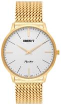 Relógio Orient Mgsss005 S1kx Slim Safira Aço Dourado Fino P1