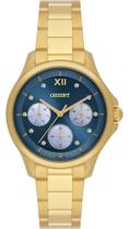 Relogio orient multi azul metal dourado fgssm097 d3kx