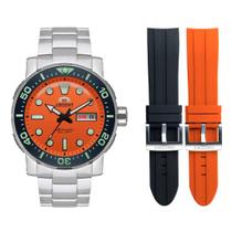 Relógio Orient Poseidon Diver Laranja 2 Pul. - F49SS014 O1SX