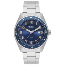 Relógio orient solartech masculino azul pulseira de aço