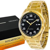 Relógio Orient Solartech Masculino Luxo Dourado Analógico
