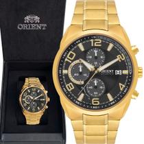 Relógio Orient Solartech Masculino Luxo Dourado Cronógrafo