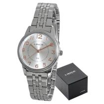 Relógio Original Lince Prateado Feminino Resistente Moderno