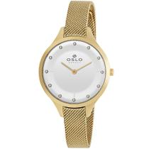 Relogio oslo feminino ofgsss9t0019 b1kx mesh dourado
