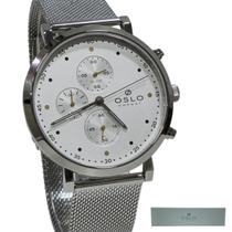 Relógio Oslo Masculino Cronógrafo Prata OMBSSCVD0008 S1SX Relógio Oslo Masculino Cronógrafo Prata OMBSSCVD0008 S1SX