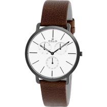 Relógio Oslo Slim Vidro Safira Pulseira Couro Masculino OMPSCMVD0001 Relógio Oslo Slim Vidro Safira Pulseira Couro Masculino OMPSCMVD0001
