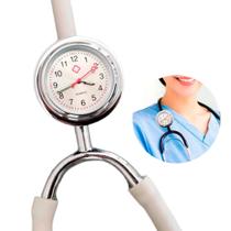 Relógio Para Estetoscópio Prata Universal Médico Enfermagem