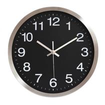 Relógio Parede 30cm Analógico Restaurante Bar Cozinha Copa Black Preto Aluminio