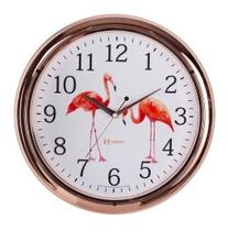 Relógio Parede 40cm Rosê Flamingos Herweg 660047