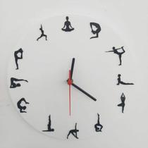 Relógio Parede Acrílico Branco Sala Escritório Quarto Yoga