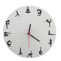 Relógio Parede Acrílico Yoga Sala Escritório Quarto