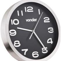 Relógio Parede Analógico Vonder 36CM Aluminio Escovado+Pilha