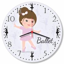 Relogio Parede Bailarina Balé Ballet Decorar Quarto Infantil Menina Studio Dança Presente 30cm