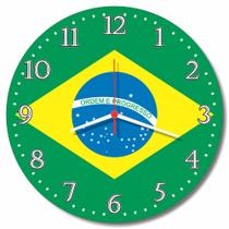 Relogio Parede Bandeira Brasil Brasileira Decoracao Area Festa Escritorio Cozinha Sala Presente 30cm