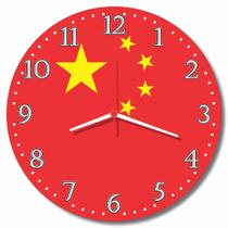 Relogio Parede Bandeira China Chinesa Viagem Turismo Presente 30cm