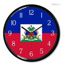 Relogio Parede Bandeira Haiti Haitiana Presente Decorativo