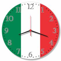 Relogio Parede Bandeira Italia Italiana Italiano Decorativo Turismo Viagem Presente 30cm - RelóGil