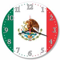 Relógio Parede Bandeira México País Bandeira Mexicana Decoracao Sala Cozinha Excritório 30cm - RelóGil