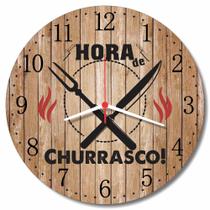 Relogio Parede Churrasco Decoracao Area Festa Gourmet Rustico Presente 30cm - RelóGil