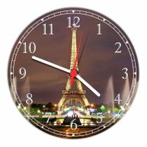 Relógio Parede Cidades Torre Eiffel Paris Decorações Quartz - Vital Quadros Do Brasil