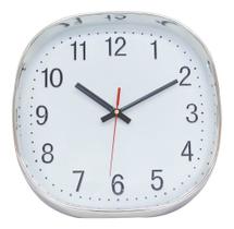 Relógio Parede Cozinha Moderno Grande Prata - 29.5x29.5cm
