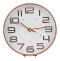 Relógio Parede Cozinha Redondo Rosê Gold Pequeno 20x20cm