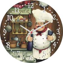 Relógio Parede Cozinheiro Cozinha Chefe Vintage Retrô 30cm - Intempo Design