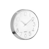 Relógio Parede Cromado Redondo Cozinha Sala Quarto 20 Cm Quartz