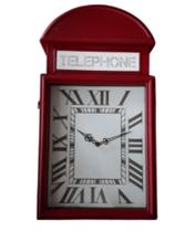 Relógio parede de metal Londres vermelho 55 cm