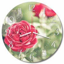 Relogio Parede Decorativo Cozinha Rosa Vermelha Flor Sala Floricultura Presente 30cm