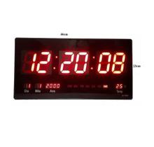 Relógio Parede Digital 46cm Grande Led Painel Termômetro Decoração Casa Sala Escritório Cozinha Quarto