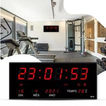Relógio Parede Digital Led Data Mês Ano Temperatura Empresas Grande - New