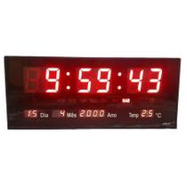Relogio Parede Digital Led Grande Data Mes E Ano Temper 36cm Relogio Parede Digital Led Grande Data Mes E Ano Temper 36cm