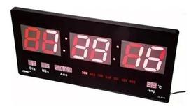 Relógio Parede Digital LED Termômetro Calendário 46cm