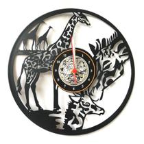 Relógio Parede, Disco De Vinil, Girafa, Animais, Natureza, Decoração - Avelar Criações