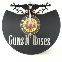 Relógio Parede, Disco Vinil, Guns And Roses, Guitarra, Rock, Vintage - Avelar Criações