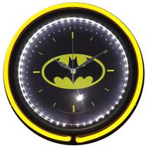 Relogio Parede Double Neon Batman Logo DC Comics WB Geek