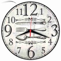 Relógio Parede Garfo Faca Cozinha Talher Vintage Retrô 30cm - RelóGil