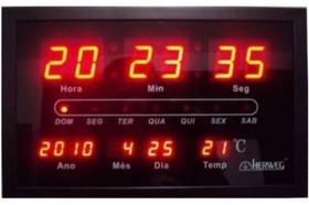 Relógio Parede Herweg 6289 Digital Led Termometro Calendario Relógio Parede Herweg 6289 Digital Led Termometro Calendario