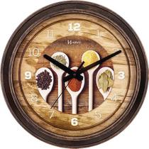 Relógio Parede Herweg 660006 245 Cozinha Marrom Madeira 37cm