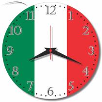Relógio Parede Itália Roma País Italiano Bandeira Copa 30cm