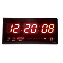 Relógio Parede Led Digital Data Tempe 46 Cm Calendário Top - Shopbr