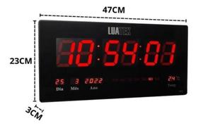Relógio Parede Led Digital Grande 46Cm Data Termômetro Nfe - Shopbr