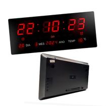 Relógio Parede Led Digital Grande 47cm Data Termômetro Firma Academia Hospital