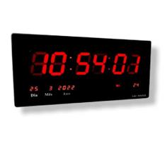 Relógio Parede Led Digital Grande 47cm Data Termômetro Firma Academia Hospital - Prime