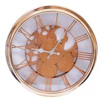 Relógio Parede Mecânica Bronze 30x30cm Numeração Romana - TASCOIMPORT