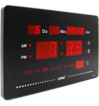 Relógio Parede Mesa Digital Calendário Termômetro Alarme LE-2111