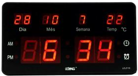 Relógio Parede Mesa Led Digital Calendário Termômetro Le2115 Homologação: 149822010251