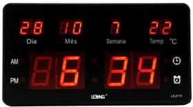 Relógio Parede Mesa Led Digital Calendário Termômetro Le2115